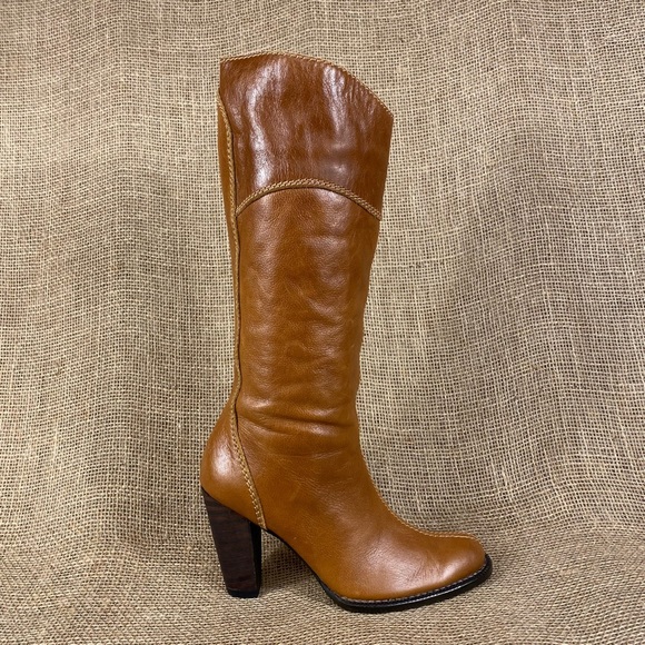 STIVALI New York Boots Heeled Zip Leather Women SZ 6.5  37 - Picture 4 of 12